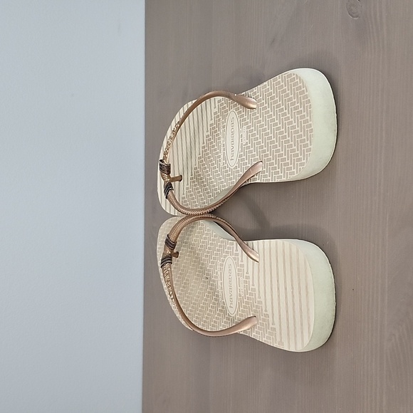 HAVAIANAS Golden Brazilian slim rubber flip flops - Picture 4 of 8